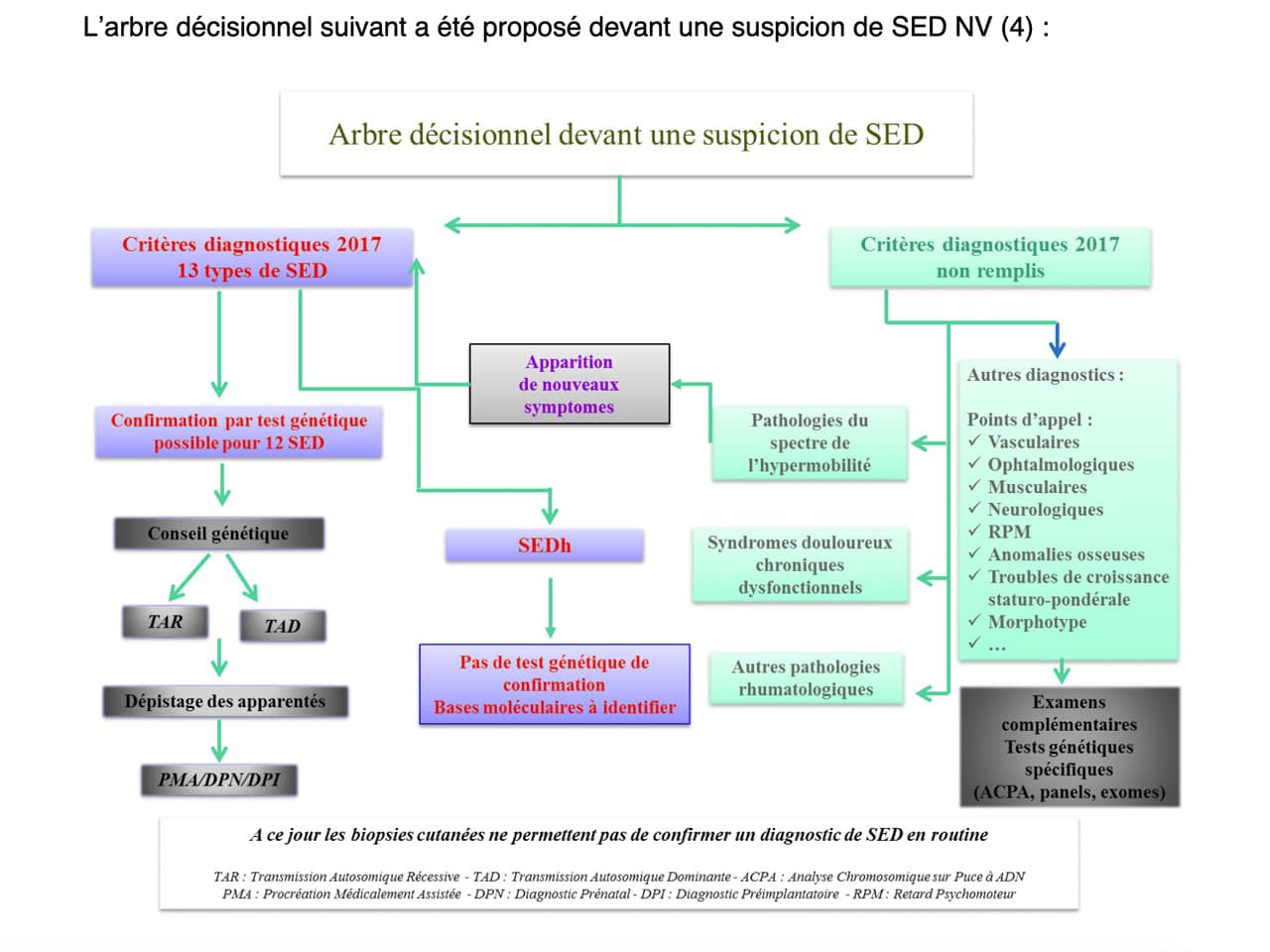 diagramme arbre décisionnel en cas de suspicion d'un SED non vasculaire