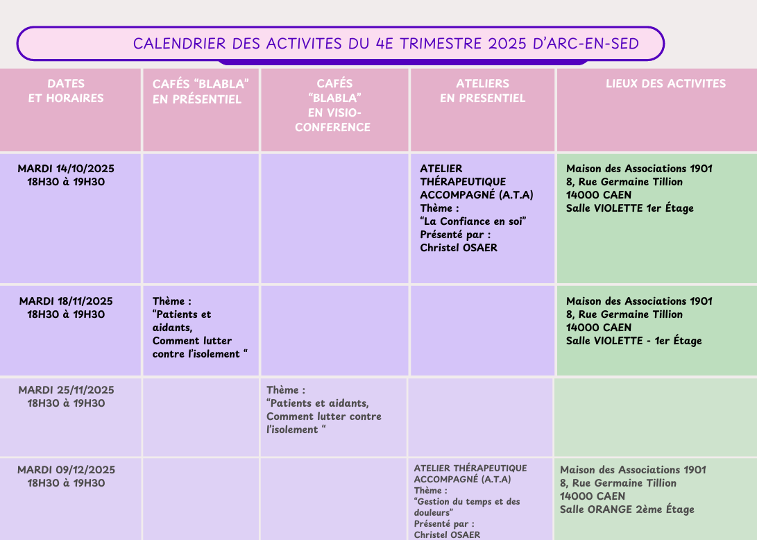 calendrier 4e trimestre 2025